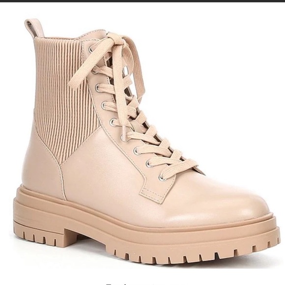 SALE OFR 🆕CHELSEA & VIOLET RUMI LEATHER LACE UP CHUNKY BOOTIES(Sz5.5) - Picture 1 of 15